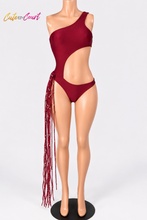 Load image into Gallery viewer, Wine Down cutout swimsuit
